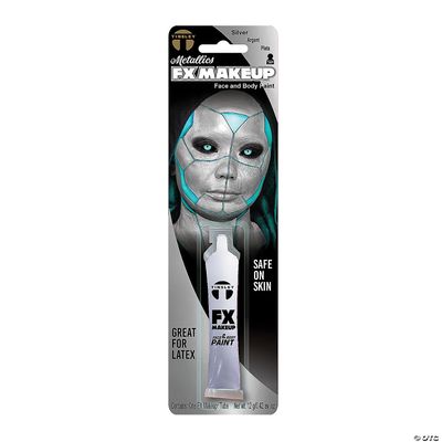 Tinsley Transfers FX Makeup - Face and Body Paint - Water-Based Cream - 7g / 0.24 oz Tube (Metallic Silver), 1 Count