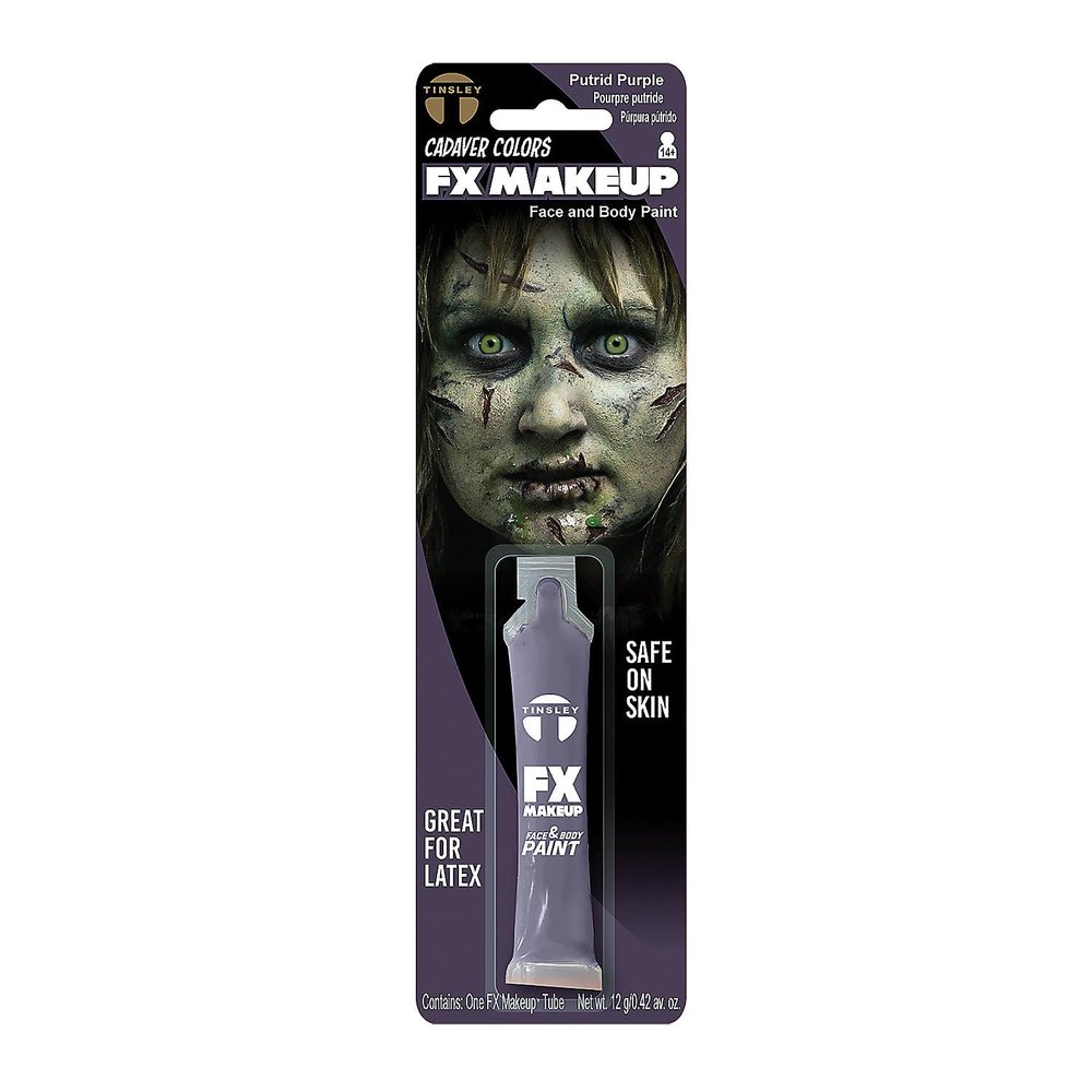 Tinsley Transfers FX Makeup - Face and Body Paint - Water-Based Cream - 7g / 0.24 oz Tube (Putrid Purple)
