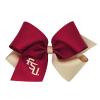 Divine Creations Girls' Collegiate Themed Game Day Two-Tone Hair Bow by Wee Ones on a WeeStay Clip, Classic Grosgrain, King, Florida State view 1