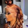 Anisah Ombre Honey Brown Highlight Loose Wave Wig for Black Women Brazilian Lace Frontal Wigs Human Hair pre plucked (16 Inch, Lace Front wig) view 3