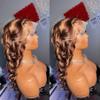 Anisah Ombre Honey Brown Highlight Loose Wave Wig for Black Women Brazilian Lace Frontal Wigs Human Hair pre plucked (16 Inch, Lace Front wig) view 4