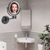 8 Inch Wall Mounted Makeup Mirror 10X Magnifying, 360 Swivel Cosmetic Mirror, Vanity Mirror Double Sided Extendable Bathroom Mirror (Black plugX10) view 2