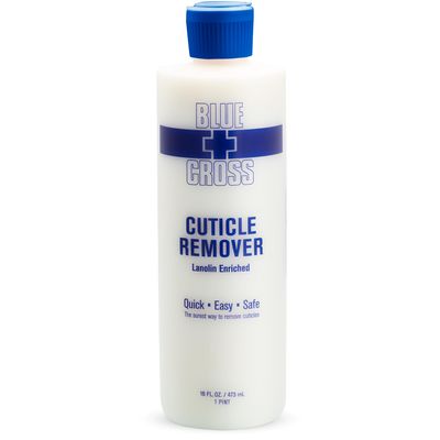 Cuticle Remover & Softener Liquid for Nails  Blue Cross Professional Nail Care with Lanolin, Hydrating Treatment for Dry Cuticles & Hangnails, Made in USA, 16oz