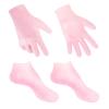 MoyRetty 2 Pairs Moisturizing Glove Socks Set, Silicone Gel Spa Socks for Dry Cracked Skin,Silicone Gel Heel Socks Anti Slip,for Foot Hand Softening, Calluses, Foot Care After Pedicure(Pink) view 1
