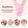 MoyRetty 2 Pairs Moisturizing Glove Socks Set, Silicone Gel Spa Socks for Dry Cracked Skin,Silicone Gel Heel Socks Anti Slip,for Foot Hand Softening, Calluses, Foot Care After Pedicure(Pink) view 2