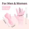 MoyRetty 2 Pairs Moisturizing Glove Socks Set, Silicone Gel Spa Socks for Dry Cracked Skin,Silicone Gel Heel Socks Anti Slip,for Foot Hand Softening, Calluses, Foot Care After Pedicure(Pink) view 3