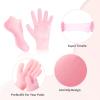 MoyRetty 2 Pairs Moisturizing Glove Socks Set, Silicone Gel Spa Socks for Dry Cracked Skin,Silicone Gel Heel Socks Anti Slip,for Foot Hand Softening, Calluses, Foot Care After Pedicure(Pink) view 4