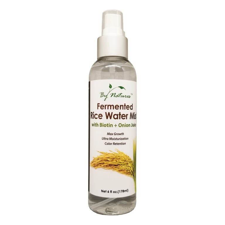 2 set By Natures Fermented Rice Water Mist for Hair Growth with Biotin + Onion Juice, 6 Fl Oz (Pack of 1)