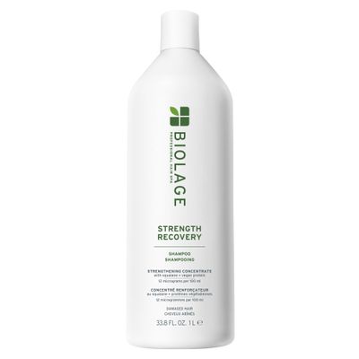 Biolage Strength Recovery Shampoo - Reduces Breakage & Detangles, Instantly Strengthens and Moisturizes, For Damaged Hair, With Olive Squalane & Vegan Proteins, Paraben & Mineral Oil-Free, 33.8 Fl Oz