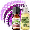 BodyJ4You 55PC Gauges Kit 14G-12mm - Aftercare Jojoba Oil, Bump Keloid Treatment Drops - Transparent Purple view 1