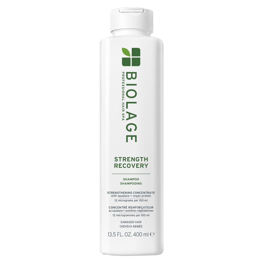 Biolage Strength Recovery Shampoo - Reduces Breakage & Detangles, Instantly Strengthens and Moisturizes, For Damaged Hair, With Olive Squalane & Vegan Proteins, Paraben & Mineral Oil-Free, 13.5 Fl Oz