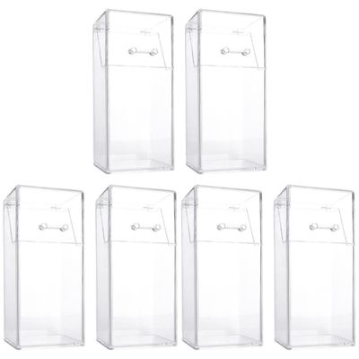 Alipis 6 Pcs Acrylic Makeup covered makeup brush holder with lid clear makeup organizer cosmetic brush holder with lid cosmetic brush storage box desktop storage organizer acrylic desk