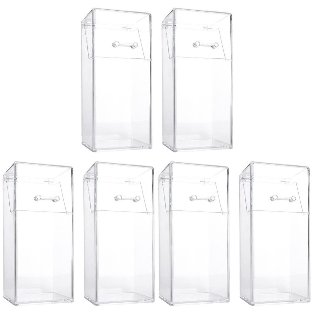 Alipis 6 Pcs Acrylic Makeup covered makeup brush holder with lid clear makeup organizer cosmetic brush holder with lid cosmetic brush storage box desktop storage organizer acrylic desk
