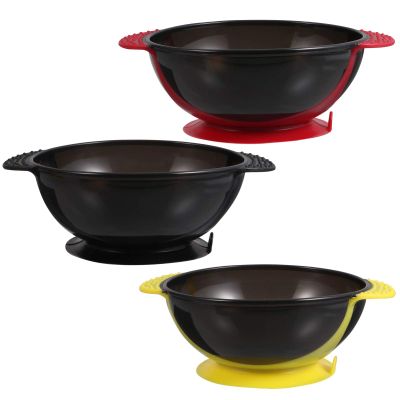 FRCOLOR 3pcs Silicone Hair Dye Bowls Durable Color Mixing Cups for Salon Home Use Reusable Hair Tint Bowls Handle for Professional Diy Coloring