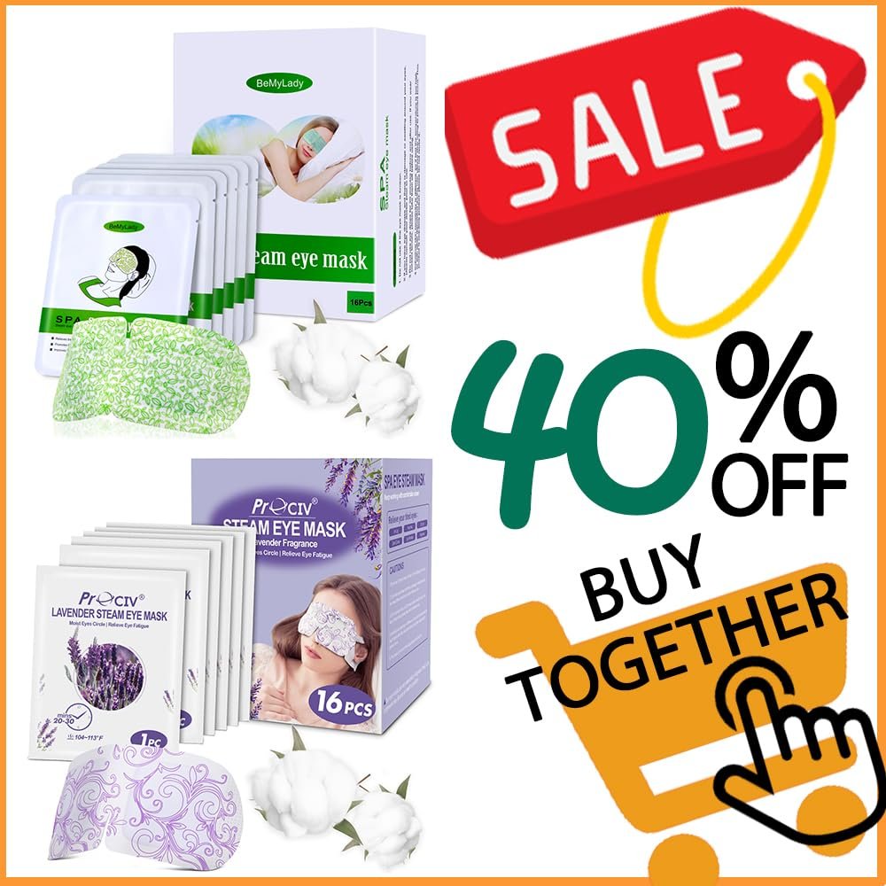 Steam Eye Mask Unscented 16 Packs & Lavender 16 Packs