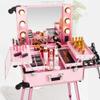 Rolling Makeup Artist Train Box with Lights Station Trolley Studio Wheeled view 3