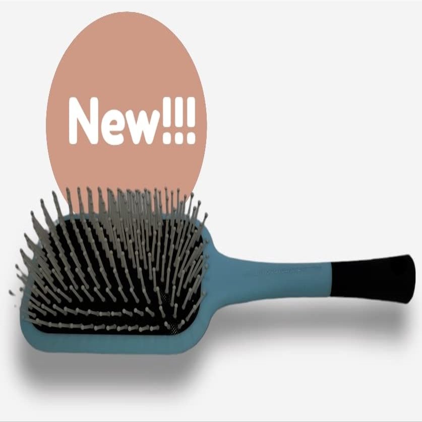 iBeauty Paddle Brush (Nylon Pins for Increase Blood Flow to Scalp) - Matte Blue