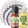 BodyJ4You 55PC Gauges Kit 14G-12mm - Aftercare Jojoba Oil, Bump Keloid Treatment Drops - Multicolor Splatter view 1