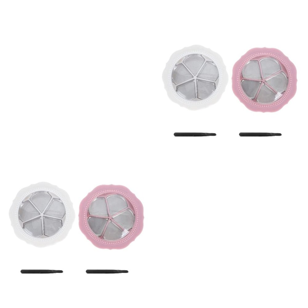Beavorty 4sets Portable Makeup Mixing Trays for Eyeshadow and Lipstick Convenient Compartment Design Lid for Home Use and Travel