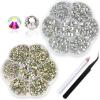 3150Pcs ss4-ss20 Rhinestones,Clear ab Diamond Nails Stone+Transparant White Nail Gems,Small Round Flatback Rhinestones for Crafts/Makeup,Stones for Nail Art With Wax Pen and Tweezer, HINABTRU view 1