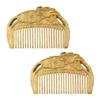OSALADI 2pcs Green Sandalwood Hair Combs Scalp Massage Thick Thin Rough Hair Natural Texture Smooth Handle view 1