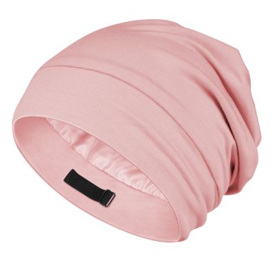 OLESILK Silk Baby Bonnet 6-12 Months: 100% Mulberry Silk & Modal, Anti-Frizz for Curly Hair, Adjustable Fit Growing Toddler Pink