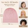 OLESILK Silk Baby Bonnet 6-12 Months: 100% Mulberry Silk & Modal, Anti-Frizz for Curly Hair, Adjustable Fit Growing Toddler Pink view 3