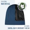 OLESILK Mulberry Silk Bonnet for Men, Mens Bonnet for Curly Hair, 100% Real Silk Hair Bonnet for Sleeping, Night Cap for Frizzy, RoyalBlue view 2
