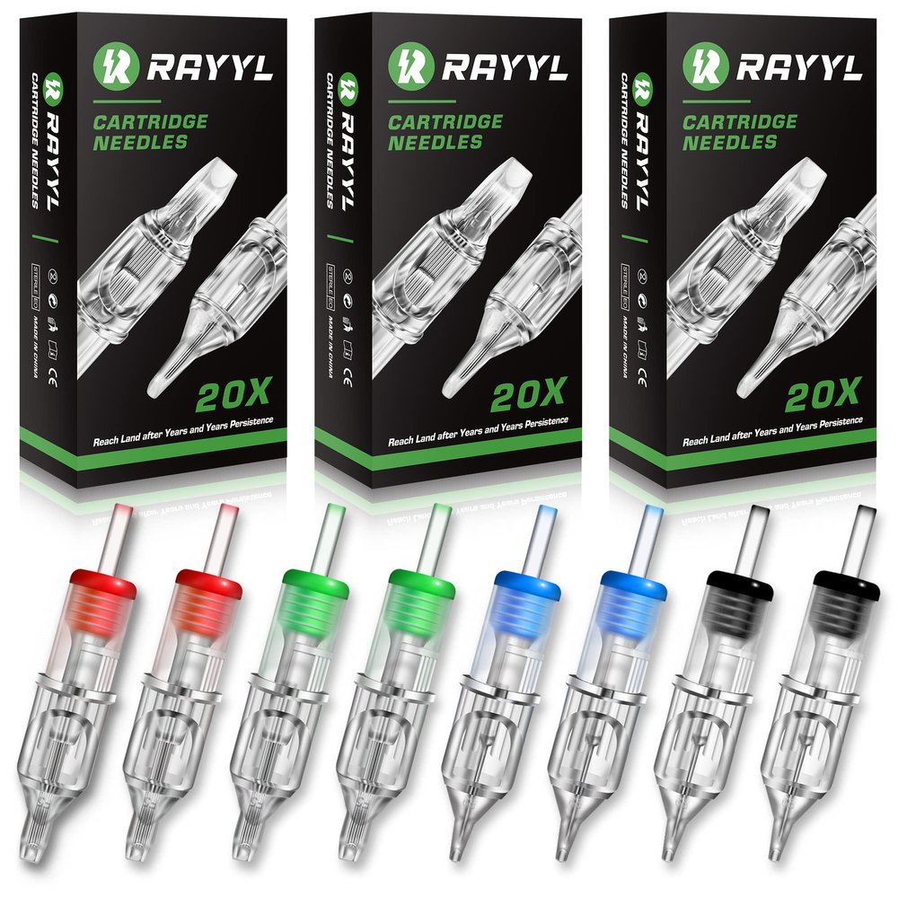 60Pcs Tattoo Needles Cartridges - Rayyl Mixed 1205RL 1207RL 1205RS 1207RS 1207M1 1209M1 Tattoo Needles Cartridges