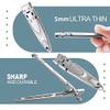 0.2 Inches Ultra-Thin Portable Nail Clippers, Stainless Steel Nail Clippers for Thick Nails for Men and Women, Nail Tools (Black+Silver), 1.0 Count view 2