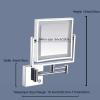 KannOrE LED Lighted Makeup Mirror, Wall Mounted Makeup Mirror, Exquisite Cosmetic Mirrors for Home, 360Swivel Extendable Touch, for Bathroom Hotel Shaving (Silver Concealed) view 3