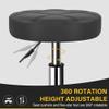 WKWKER Round Rolling Stool with Footrest PU Leather Height Adjustable 360 Swivel Stool with Wheels Office Chair Home Drafting Work Studio Shop SPA Salon Small (Grey) view 4