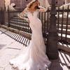 Chady Bohemian Boho Wedding Dresses for Bride Long Sleeve 2025 Beach Tulle V Neck Bridal Gowns for Women White 8 view 2