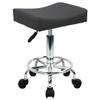 WKWKER Square Rolling Stool with Footrest PU Leather Height Adjustable 360 Swivel Stool with Wheels Massage SPA Salon Stools Task Chair Desk Drafting Bedroom Vanity Stool (Grey) view 1
