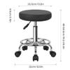 WKWKER Round Rolling Stool with Footrest PU Leather Height Adjustable 360 Swivel Stool with Wheels Office Stool Chair Home Drafting Work Studio Shop SPA Salon Small (Grey) view 3