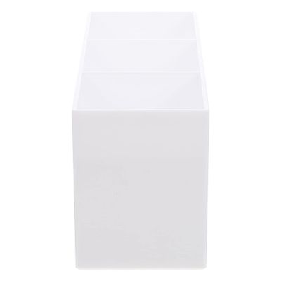 minkissy Makeup Brush Holder Organizer Stylish Desktop Storage Box for Cosmetics Pens and Sundries Versatile Three-compartment Design for Bathroom Living Room and Office Use