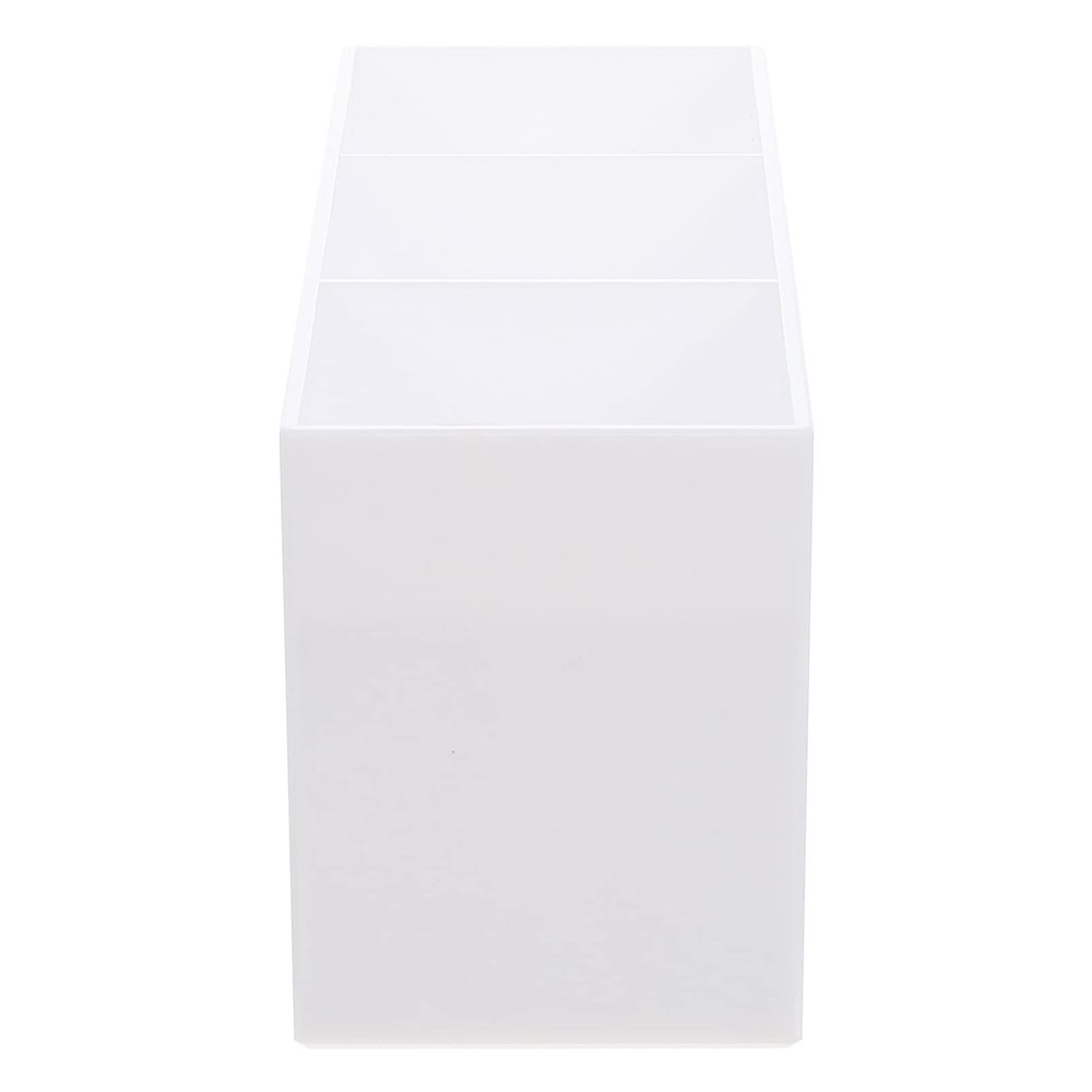 minkissy Makeup Brush Holder Organizer Stylish Desktop Storage Box for Cosmetics Pens and Sundries Versatile Three-compartment Design for Bathroom Living Room and Office Use