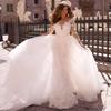 Women's Bohemian Long Sleeve Wedding Dresses for Bride 2025 V Neck Tulle Beach Bridal Gowns for Women Ivory 6 view 3