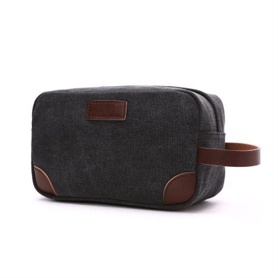XIXIDIAN Men's Toiletry Bag Canvas Travel Kit OrganizerWater-Resistant Shaving Bag for Toiletries Accessories (Color : A, Size : 14 * 24 * 10cm)