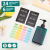 Segbeauty 4pcs Empty Shampoo Bottles, 9.5oz Plastic Square Shower Pump Bottle Refillable, 280ml Small Green Lotion Dispenser Makeup Container with Labels for Travel Bathroom Hotel Kitchen Sink Dresser view 2