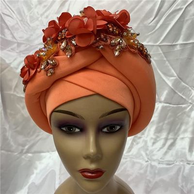 african head wraps for women turban femme nigerian african headtie autogele women head wrap sewing fabric 1set by MSB fabric color 183