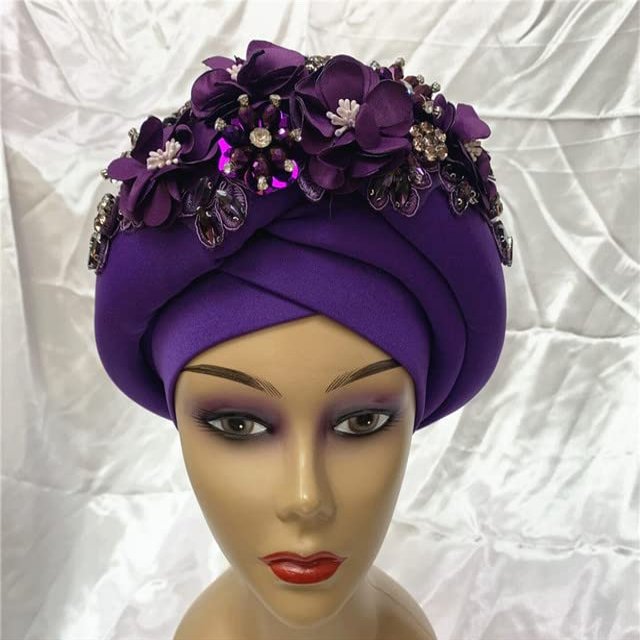 african head wraps for women turban femme nigerian african headtie autogele women head wrap sewing fabric 1set by MSB fabric color 177