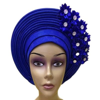African headtie Turban Nigerian ASO Oke Fabric Muslim Headwear gele Head wrap Sego headtie by MSB Fabric Color 542