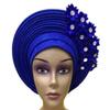African headtie Turban Nigerian ASO Oke Fabric Muslim Headwear gele Head wrap Sego headtie by MSB Fabric Color 542 view 1
