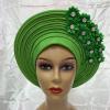 African headtie Turban Nigerian ASO Oke Fabric Muslim Headwear gele Head wrap Sego headtie by MSB Fabric Color 542 view 3
