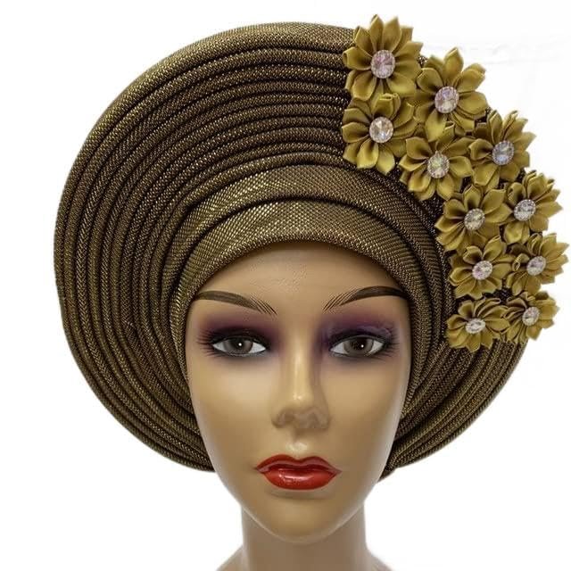 African headtie Turban Nigerian Fabric Muslim Headwear gele Head wrap Sego headtie by MSB Fabric Color 537