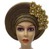 African headtie Turban Nigerian Fabric Muslim Headwear gele Head wrap Sego headtie by MSB Fabric Color 537 view 1