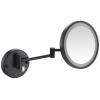 Touch Dimming Makeup Mirror with Lights And 10X Magnification, LED Wall Mounted Bathroom Vanity Mirror, Rotable Extendable Shaving Mirror,Black,Plug In view 1