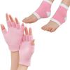Moisturizing Gloves and Socks Set, Cold Therapy Gel Lining Spa Fingerless Moisturizing Gloves and Heel Socks, Care Moisturizer Gloves Heel Socks, Soften Repairing for Hard Rough Cracked Dry Dead Skin view 1