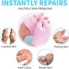 Moisturizing Gloves and Socks Set, Cold Therapy Gel Lining Spa Fingerless Moisturizing Gloves and Heel Socks, Care Moisturizer Gloves Heel Socks, Soften Repairing for Hard Rough Cracked Dry Dead Skin view 4